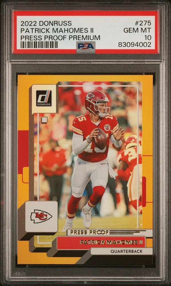 2022 Panini Donruss 275 Patrick Mahomes Ii Press Proof Premium PSA 10