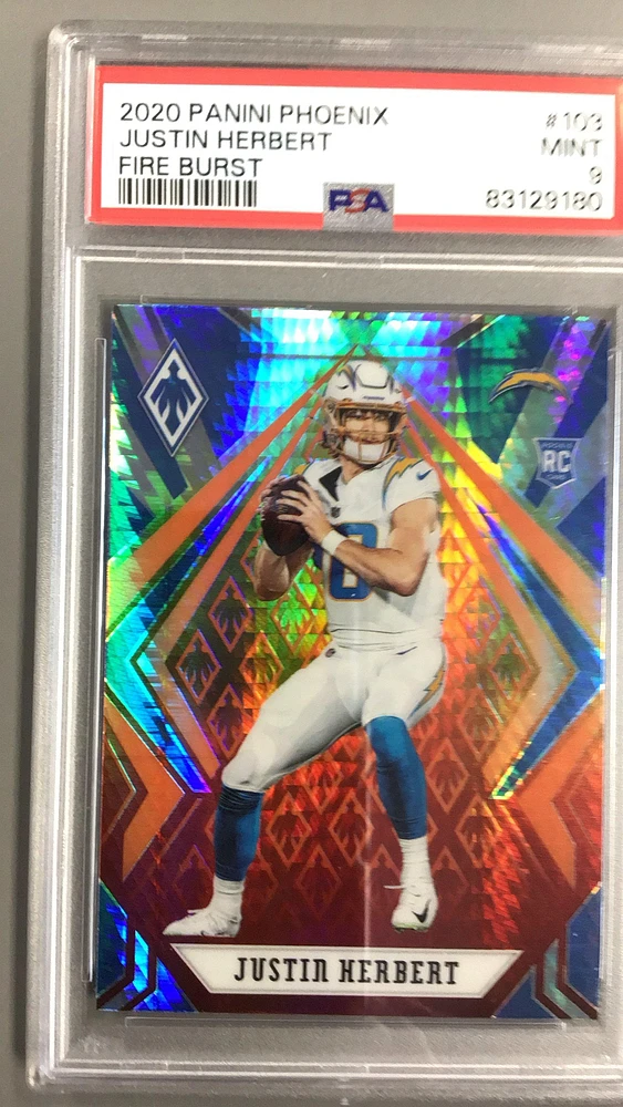 2020 Panini Phoenix 103 Justin Herbert PSA 9