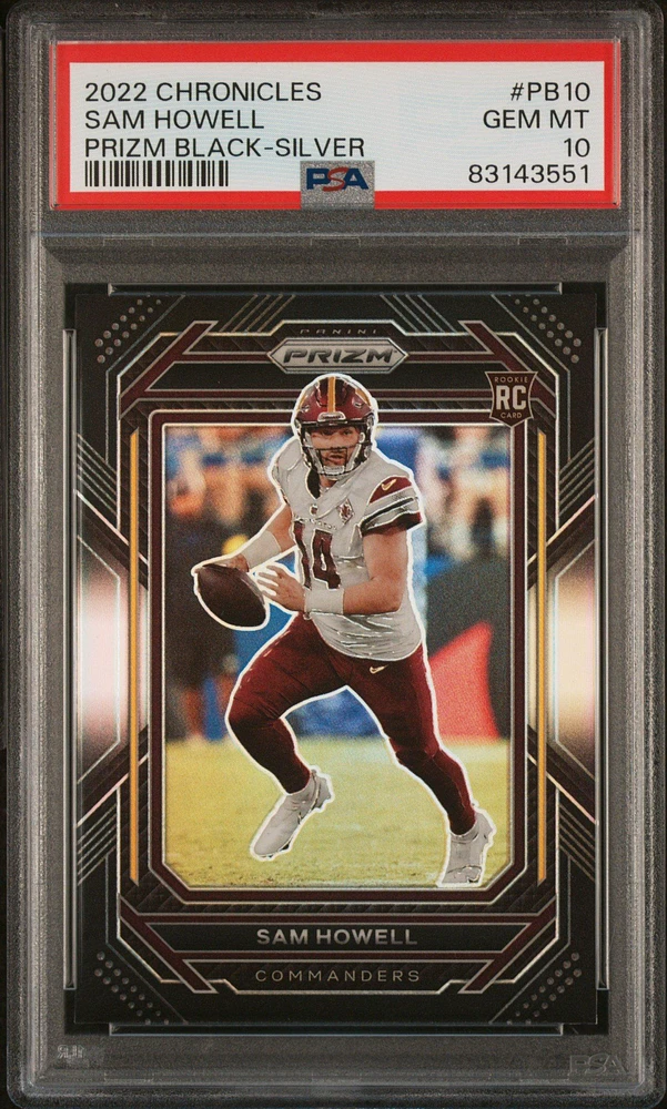 2022 Panini Chronicles Prizm Black Pb10 Sam Howell Silver PSA 10