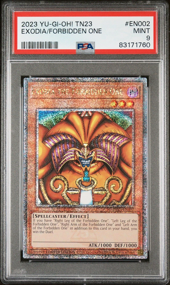 2023 Yu-gi-oh! Tn23-25th Anniversary Tin: Dueling Heroes En002 Exodia/forbidden One PSA 9