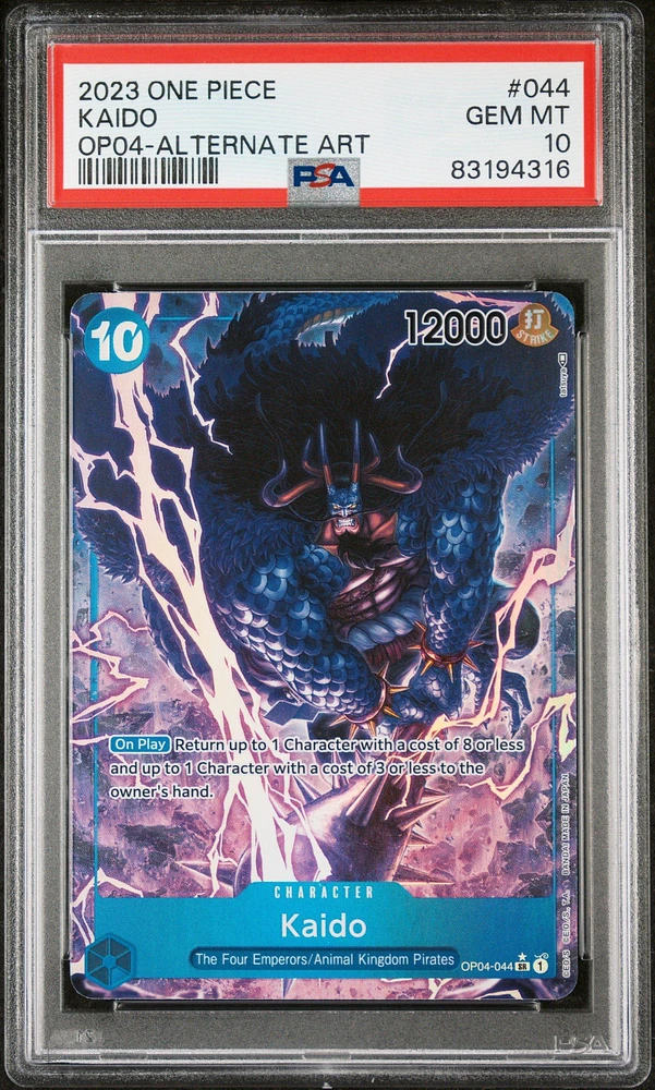 2023 One Piece Kingdoms Of Intrigue 044 Kaido Alternate Art PSA 10