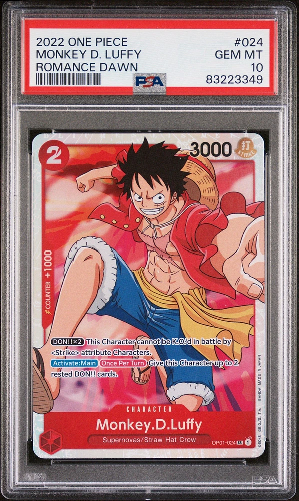 2022 One Piece Romance Dawn 024 Monkey D. Luffy PSA 10