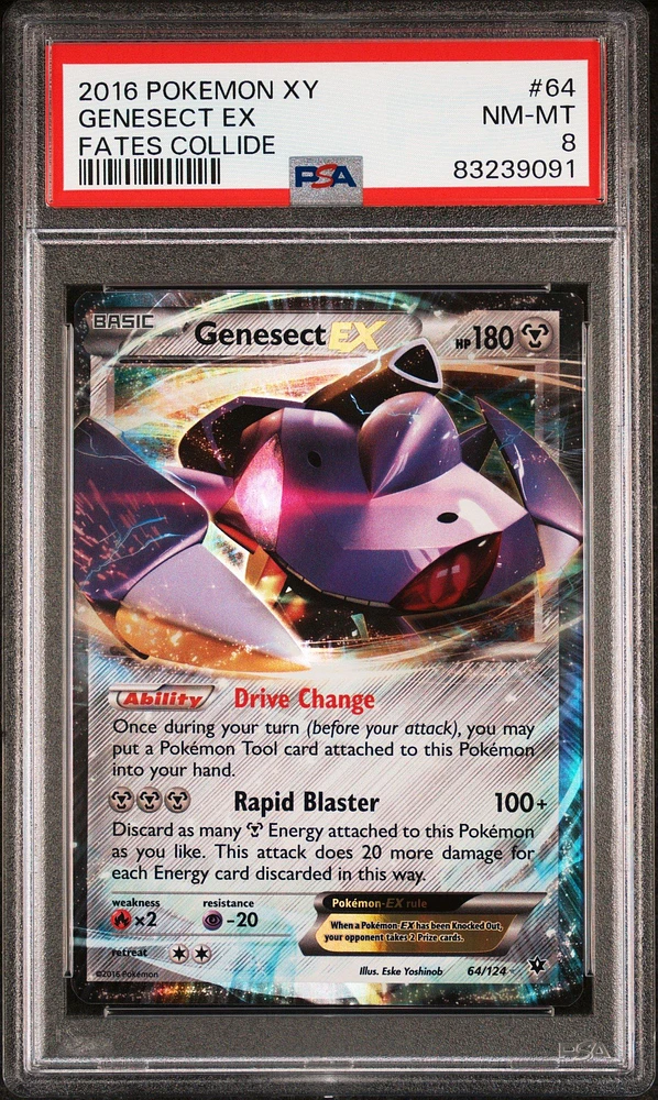 2016 Pokemon Xy Fates Collide 64 Genesect Ex PSA 8