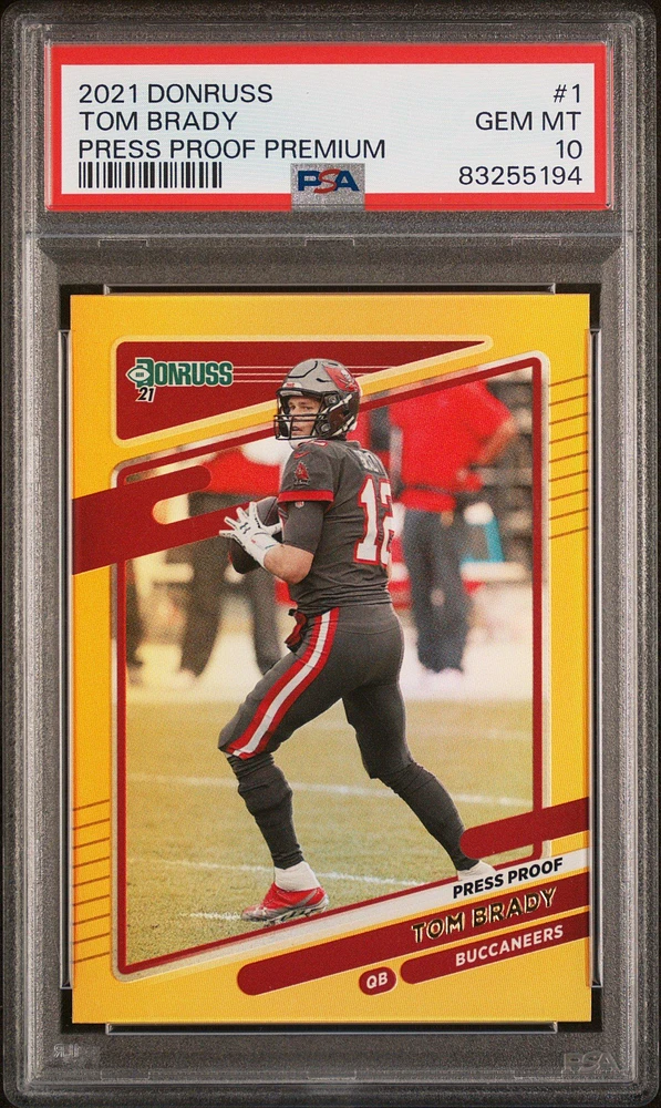 2021 Panini Donruss 1 Tom Brady Press Proof Premium PSA 10