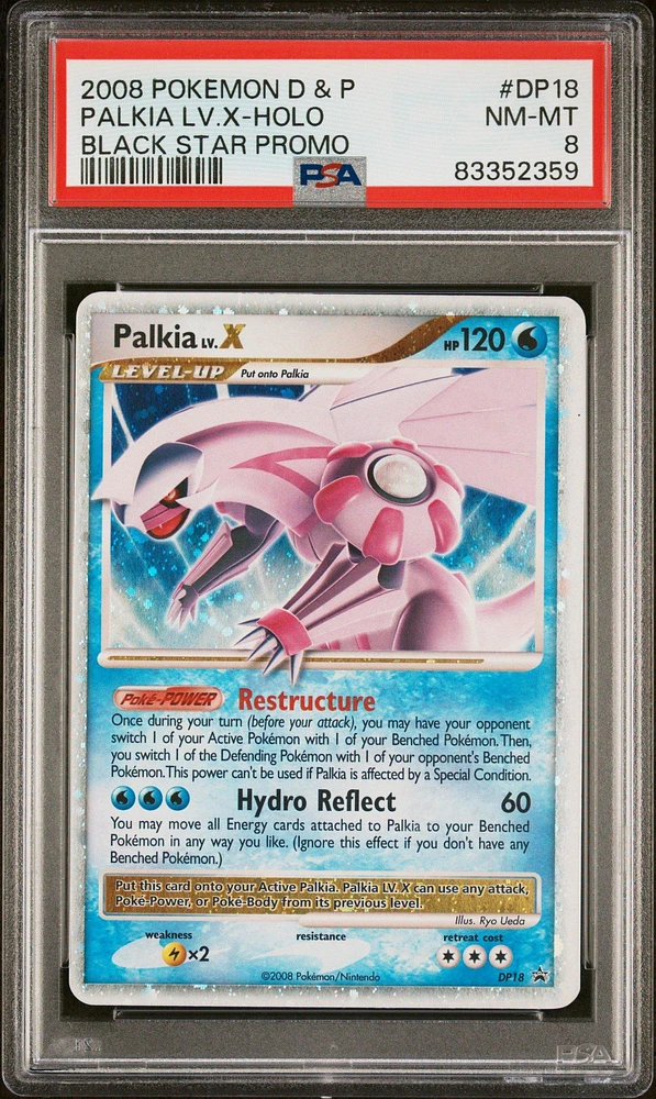 2008 Pokemon Diamond & Pearl Black Star Promo Dp18 Palkia Lv.x-holo PSA 8
