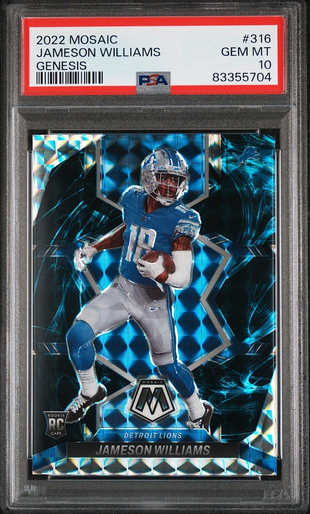 2022 Panini Mosaic 316 Jameson Williams Genesis PSA 10