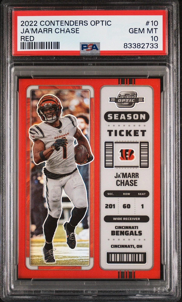 2022 Panini Contenders Optic 10 Ja'marr Chase Red PSA 10