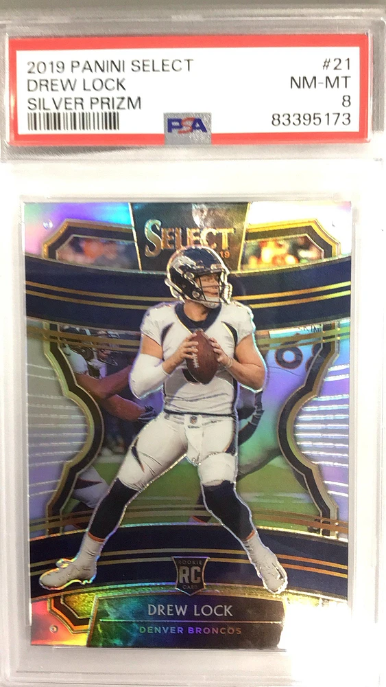 2019 Panini Select 21 Drew Lock Silver Prizm PSA 8