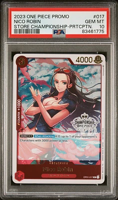 2023 One Piece Promos 017 Nico Robin Store Championship-participation PSA 10