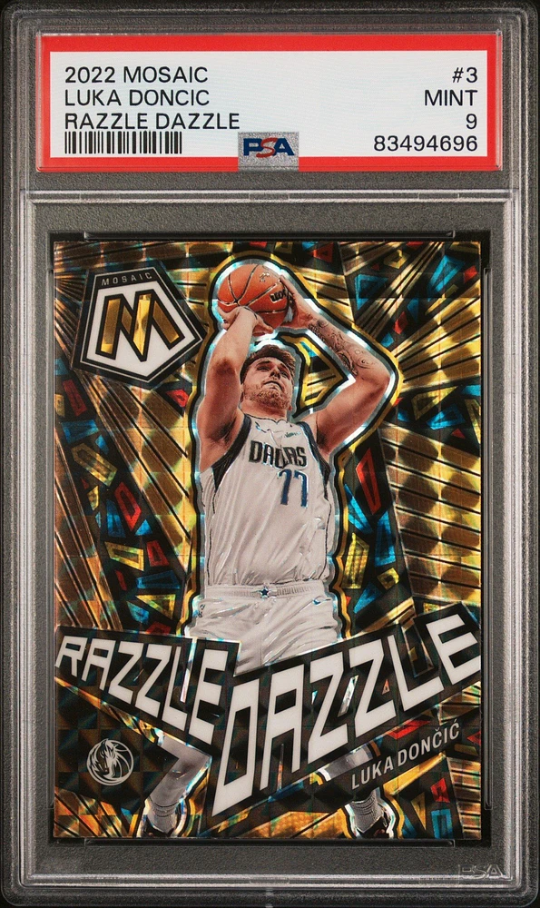 2022 Panini Mosaic Razzle Dazzle 3 Luka Doncic PSA 9