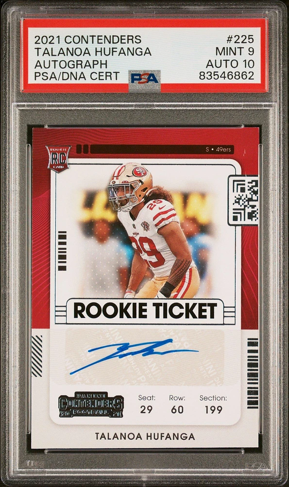 2021 Panini Contenders 225 Talanoa Hufanga Autograph PSA 9