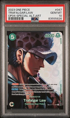 2023 One Piece Kingdoms Of Intrigue 047 Trafalgar Law Special Alternate Art PSA 10