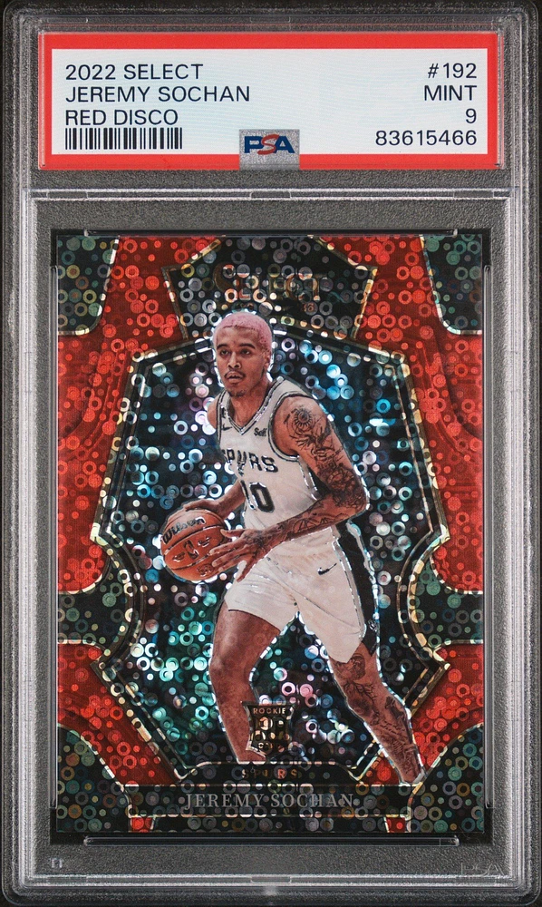 2022 Panini Select 192 Jeremy Sochan Red Disco PSA 9