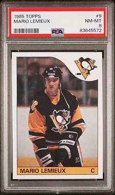 1985 Topps 9 Mario Lemieux PSA 8