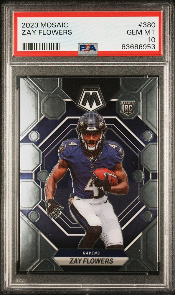 2023 Panini Mosaic 380 Zay Flowers PSA 10