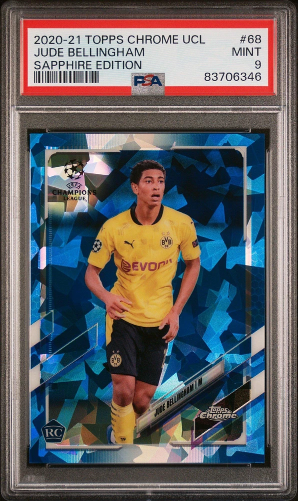 2020 Topps Chrome Uefa Champions League Sapphire Edition 68 Jude Bellingham PSA 9