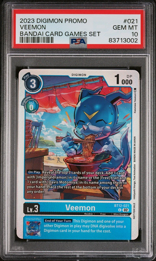2023 Digimon Promo 021 Veemon Bandai Card Games Set PSA 10