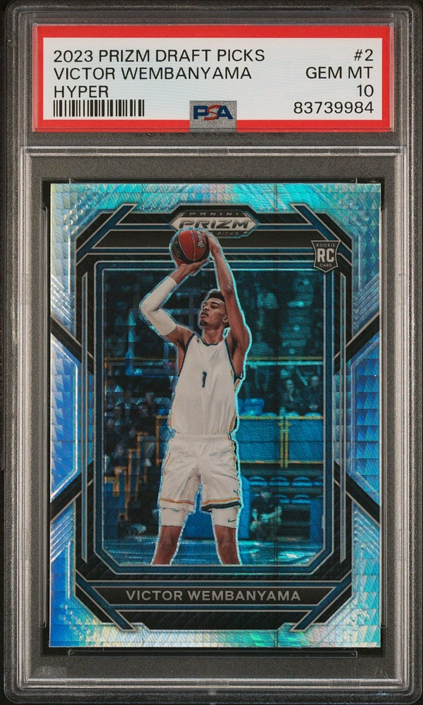 2023 Panini Prizm Draft Picks 2 Victor Wembanyama Hyper Prizm PSA 10
