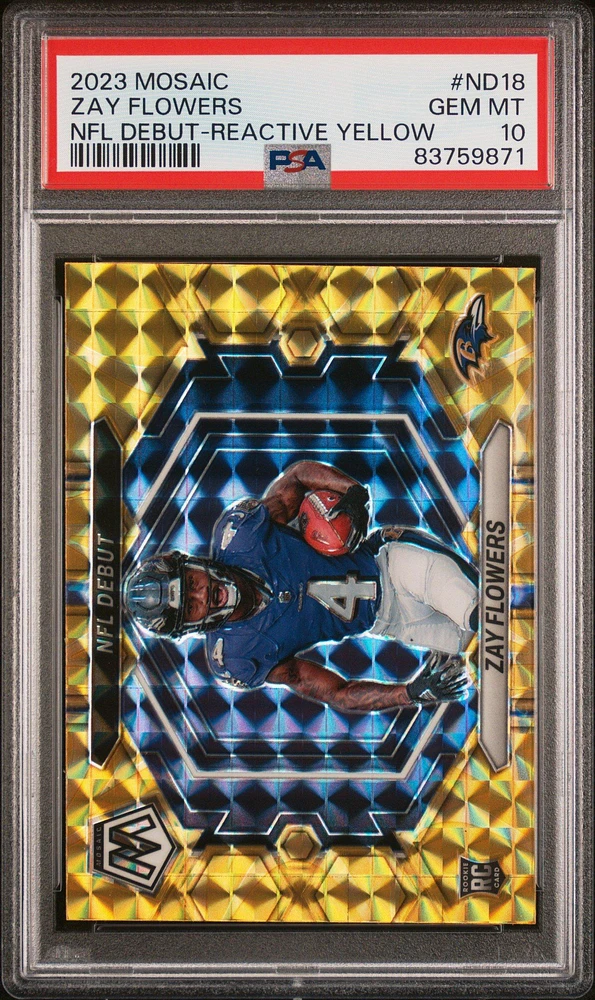 2023 Panini Mosaic Nfl Debut Nd18 Zay Flowers PSA 10