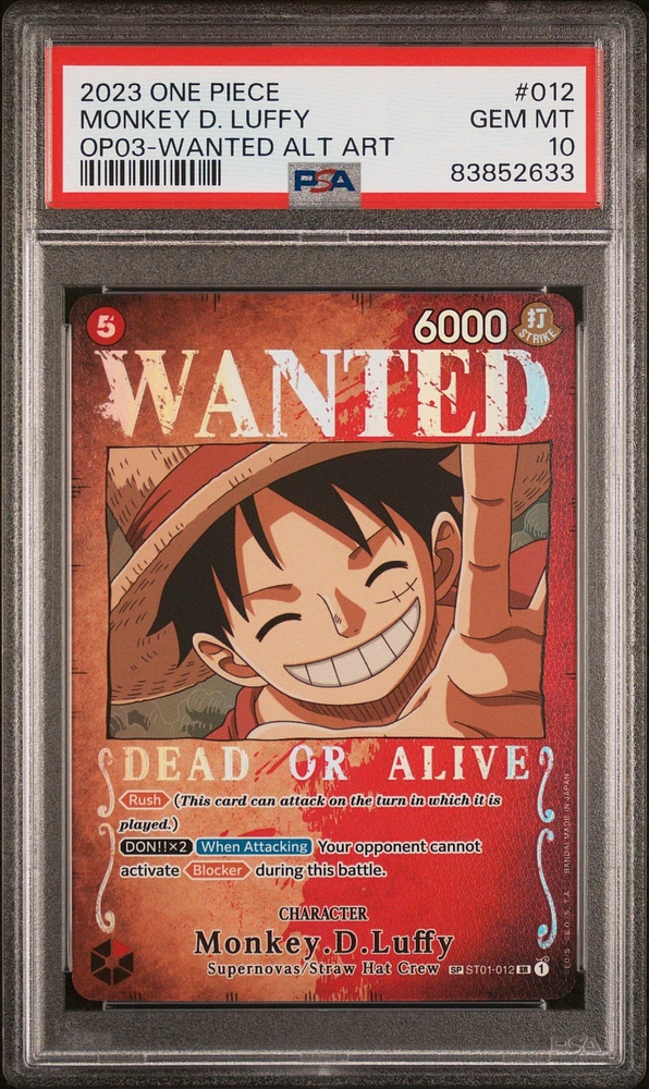 2023 One Piece Pillars Of Strength 012 Monkey D. Luffy PSA 10
