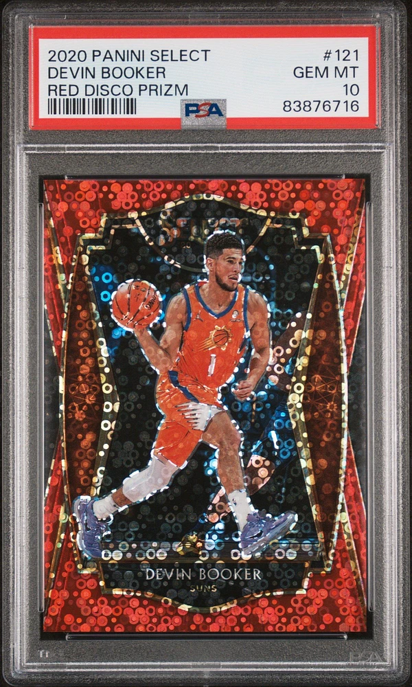 2020 Panini Select 121 Devin Booker Red Disco Prizm PSA 10