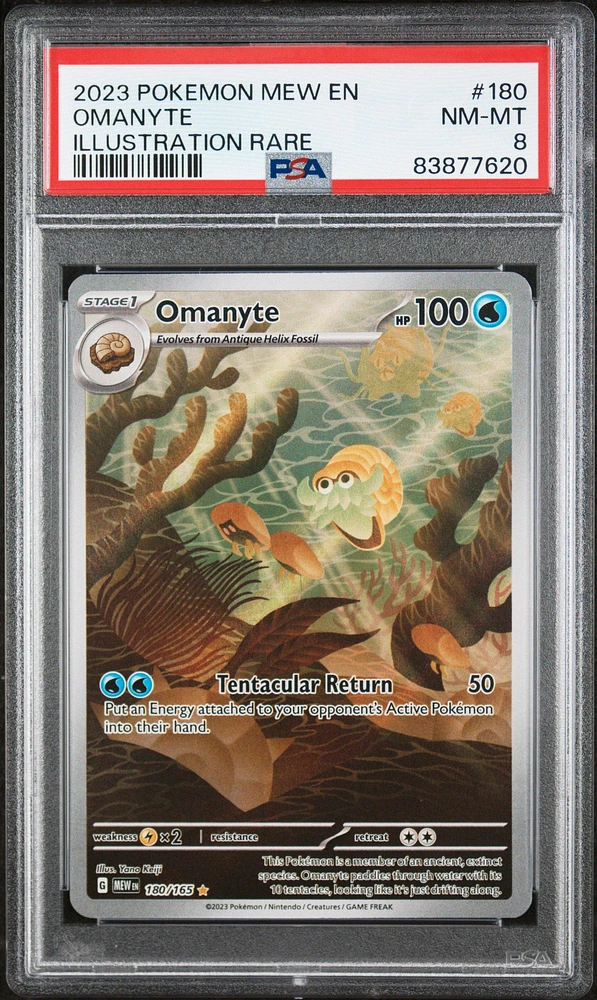 2023 Pokemon Mew En-151 180 Omanyte PSA 8