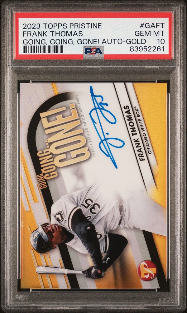 2023 Topps Pristine Going, Going, Gone! Autograph Gaft Frank Thomas Gold PSA 10