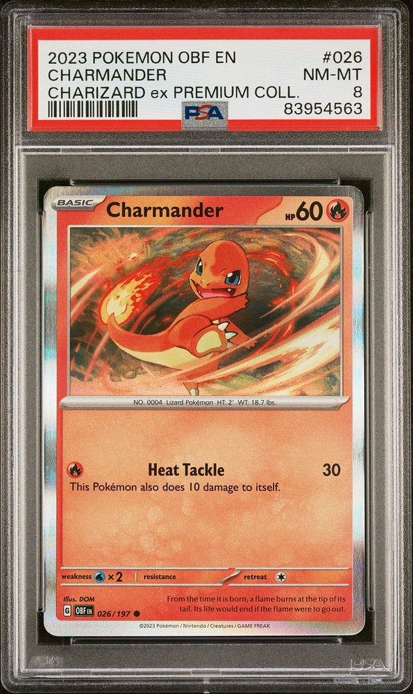 2023 Pokemon Obf En-obsidian Flames 026 Charmander Charizard Ex Premium Collection PSA