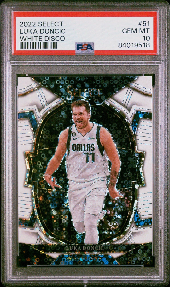 2022 Panini Select 51 Luka Doncic White Disco PSA 10