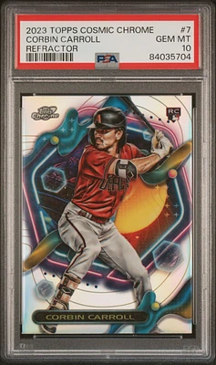 2023 Topps Cosmic Chrome 7 Corbin Carroll Refractor PSA 10