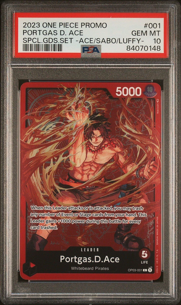2023 One Piece Promos 001 Portgas D. Ace Special Goods Set -ace/sabo/luffy- PSA 10