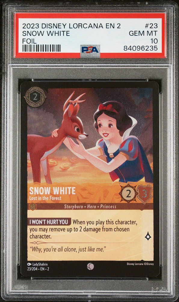 2023 Disney Lorcana En 2-rise Of The Floodborn 23 Snow White - Lost In The Forest Foil PSA 10
