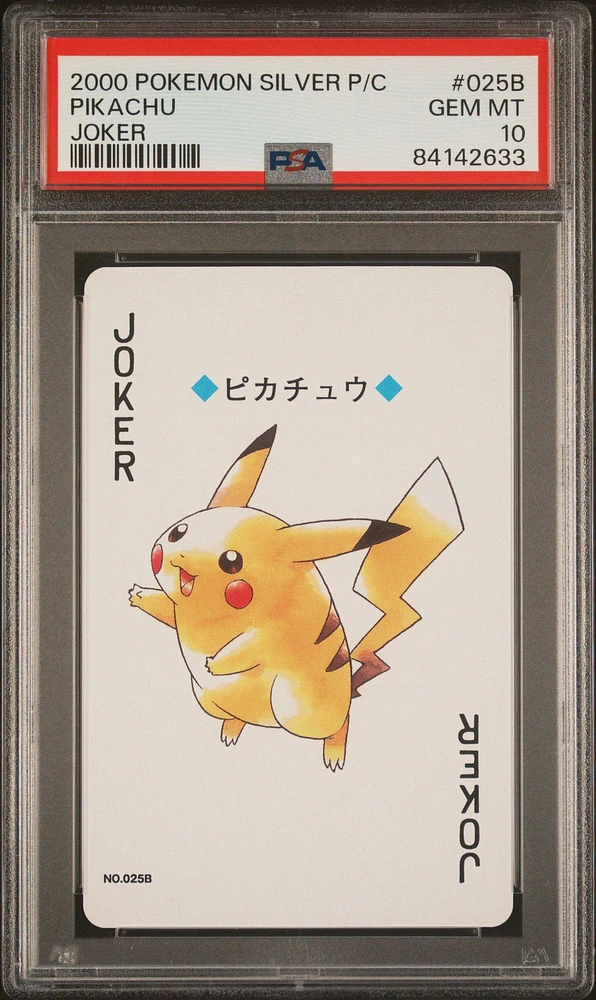 2000 Pokemon Silver Version Playing Cards 025b Pikachu Joker PSA 10