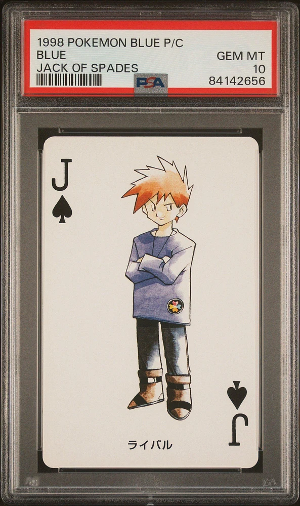 1998 Pokemon Blue Version Playing Cards Blue Jack Of Spades PSA 10