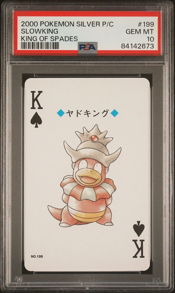 2000 Pokemon Silver Version Playing Cards 199 Slowking King Of Spades PSA 10
