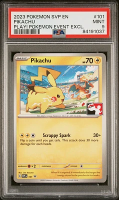 2023 Pokemon Svp En-sv Black Star Promo 101 Pikachu Play! Pokemon Event Exclusive PSA