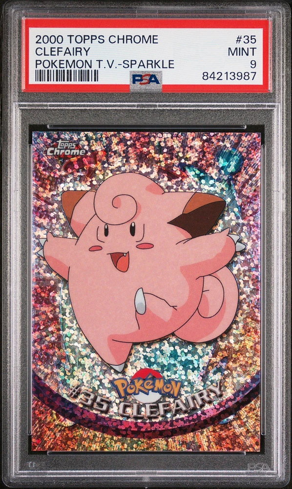 2000 Topps Chrome Pokemon T.v. 35 Clefairy Sparkle PSA 9