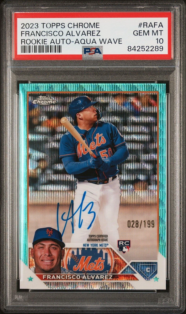 2023 Topps Chrome Rookie Autograph Rafa Francisco Alvarez PSA 10