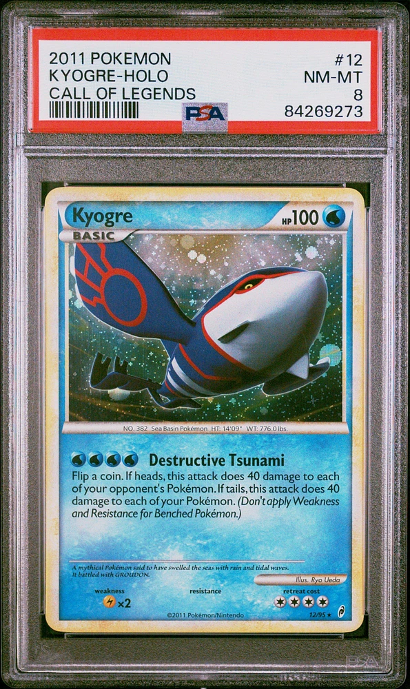 2011 Pokemon Call Of Legends 12 Kyogre-holo PSA 8