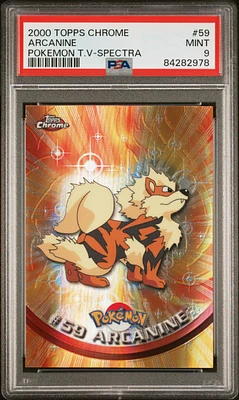2000 Topps Chrome Pokemon T.v. 59 Arcanine Spectra PSA 9
