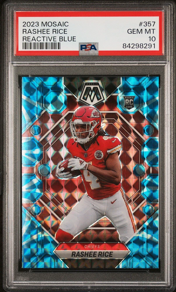 2023 Panini Mosaic 357 Rashee Rice Reactive Blue PSA 10