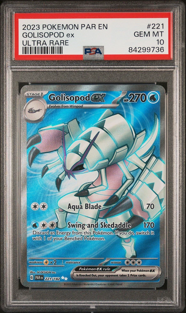 2023 Pokemon Par En-paradox Rift 221 Golisopod Ex Ultra Rare PSA