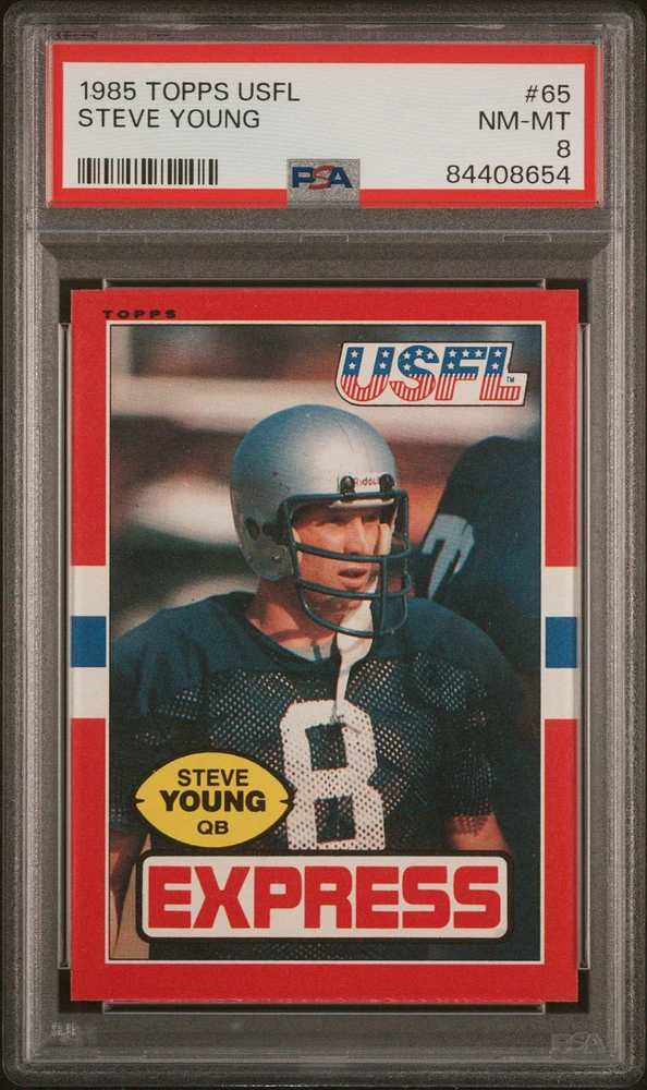 1985 Topps Usfl 65 Steve Young PSA 8