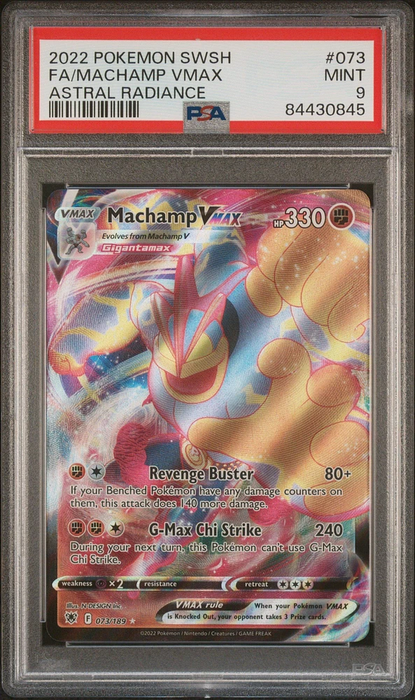 2022 Pokemon Sword & Shield Astral Radiance 073 Full Art/machamp Vmax PSA