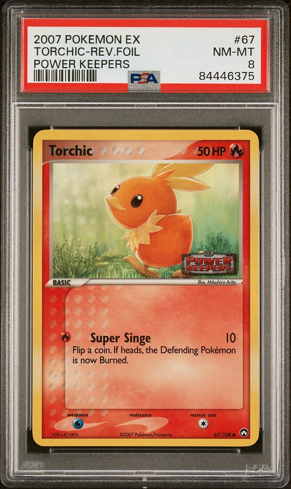 2007 Pokemon Ex Power Keepers 67 Torchic-reverse Foil PSA 8