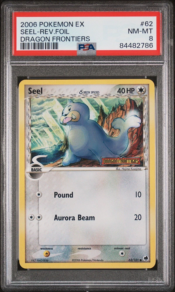 2006 Pokemon Ex Dragon Frontiers 62 Seel PSA 8