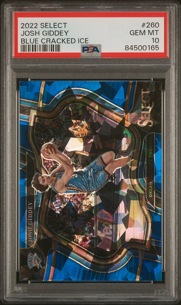2022 Panini Select 260 Josh Giddey Blue Cracked Ice PSA 10