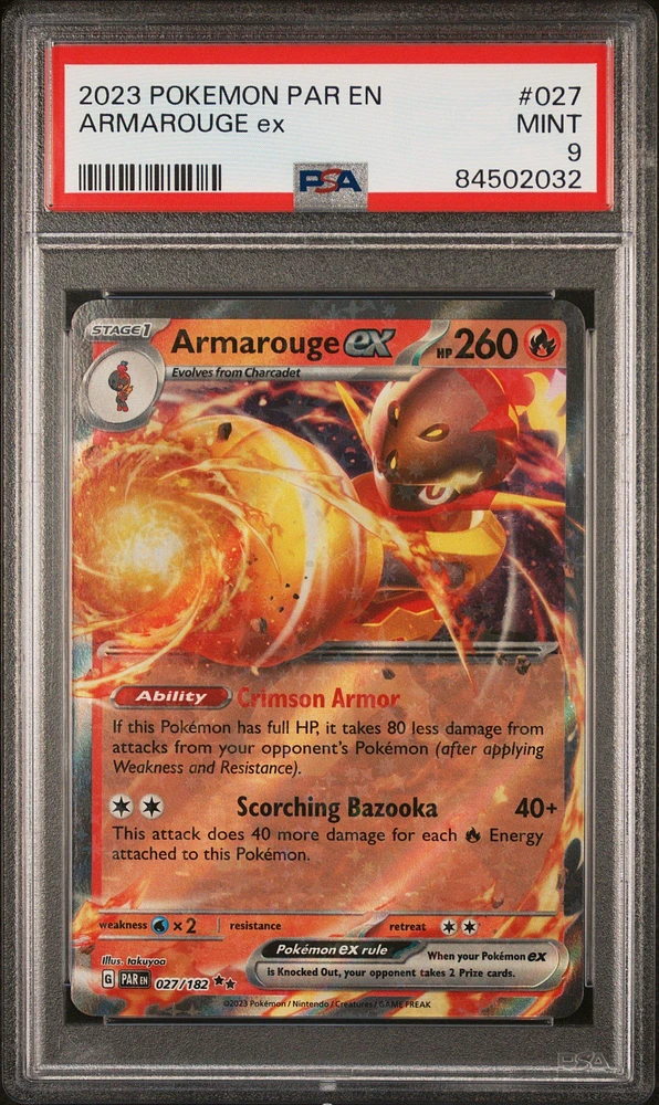 2023 Pokemon Par En-paradox Rift 027 Armarouge Ex PSA 9