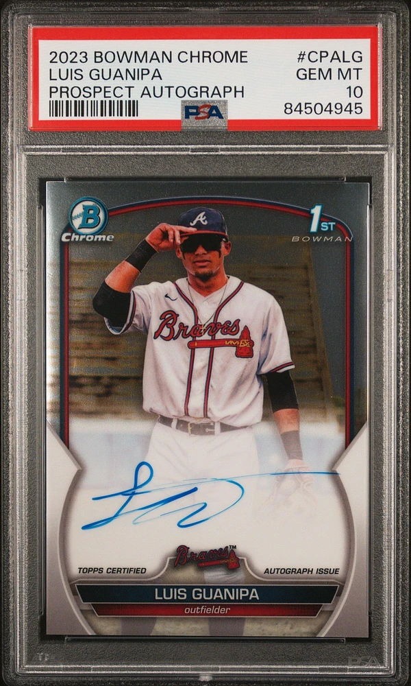 2023 Bowman Chrome Prospect Autographs Cpalg Luis Guanipa PSA 10