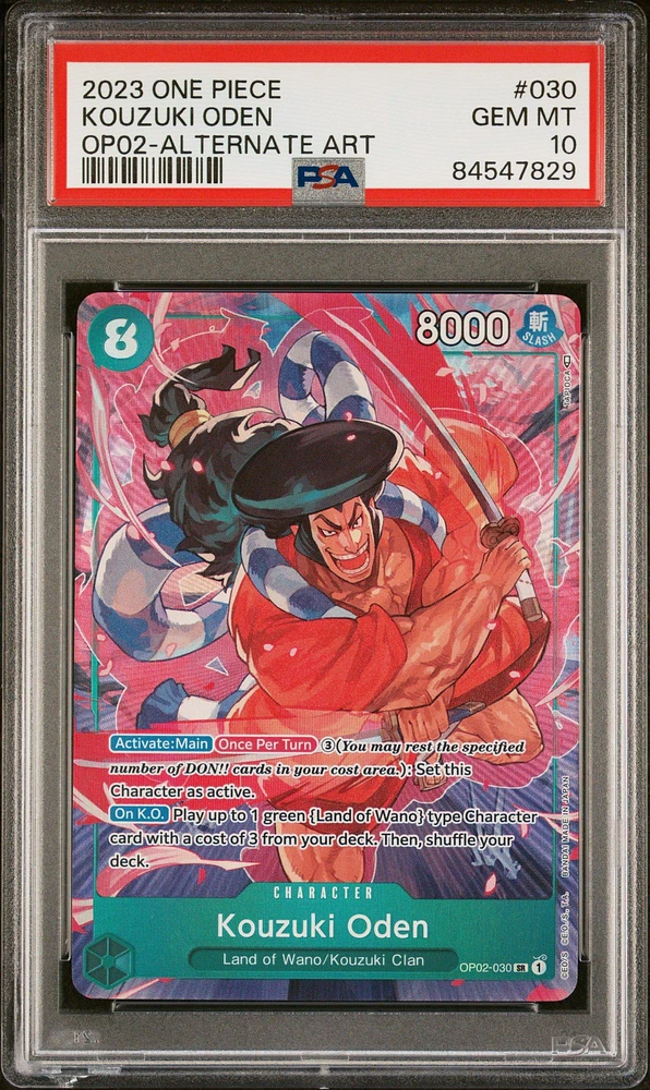 2023 One Piece Paramount War 030 Kozuki Oden Alternate Art PSA 10